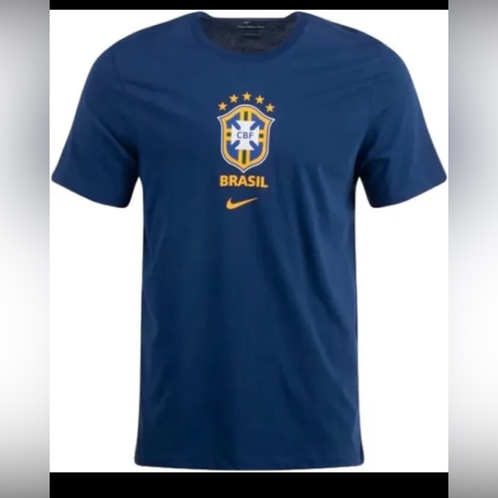 NIKE DRI-FIT BRAZIL CBF SOCCER MEN'S  CREST TEE new